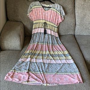 Cute Style & Co Patterned Maxi Dress with Tassel!